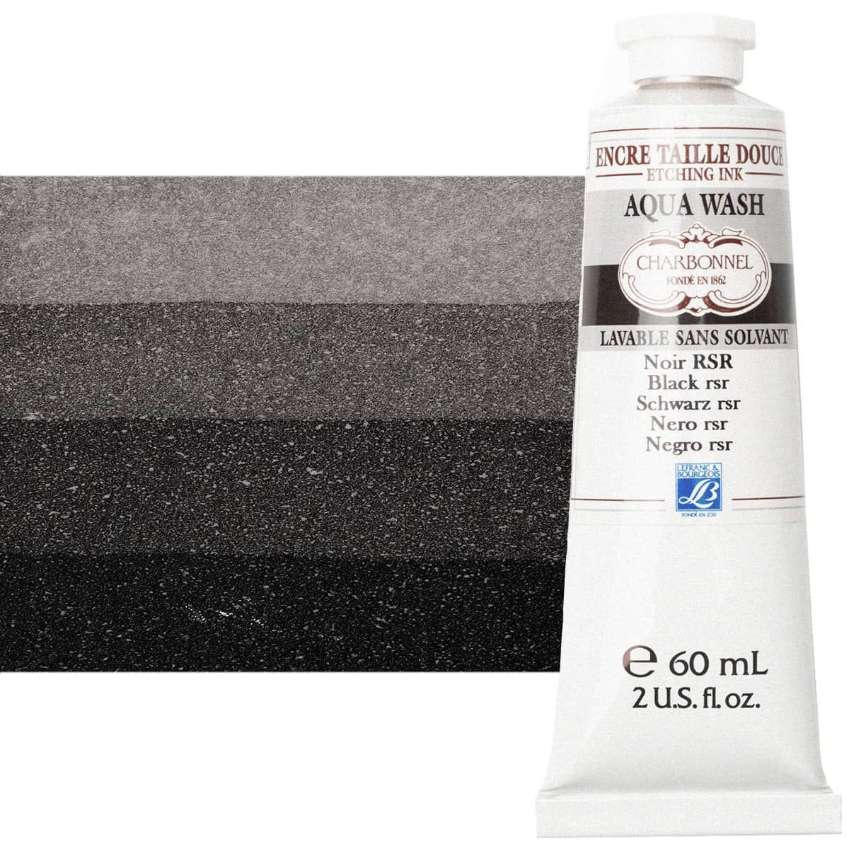 Charbonnel Aqua Wash Etching Ink - Black RSR, 60ml Tube 