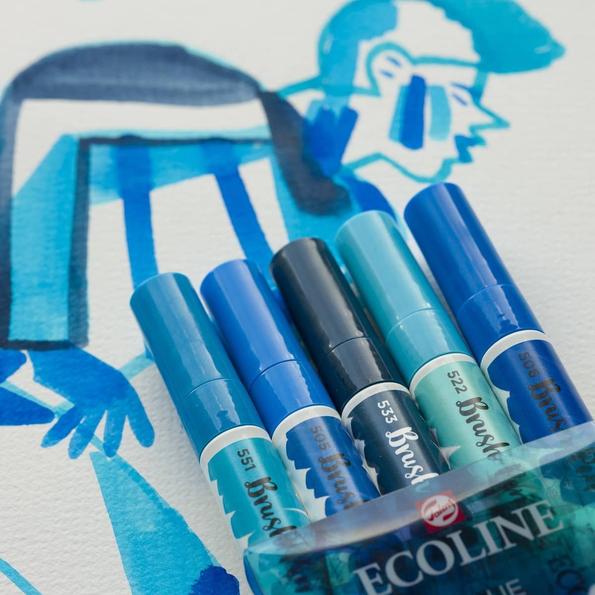 Blues - Ecoline Watercolor Water-Based Brush Pen Sets