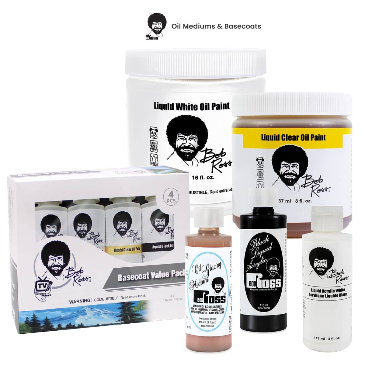 Bob Ross Liquid White Oil Medium 8oz (237ml) Jar