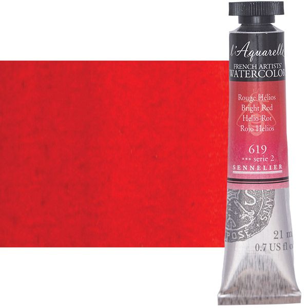 Sennelier l'Aquarelle Artists Watercolor - Bright Red, 21ml Tube