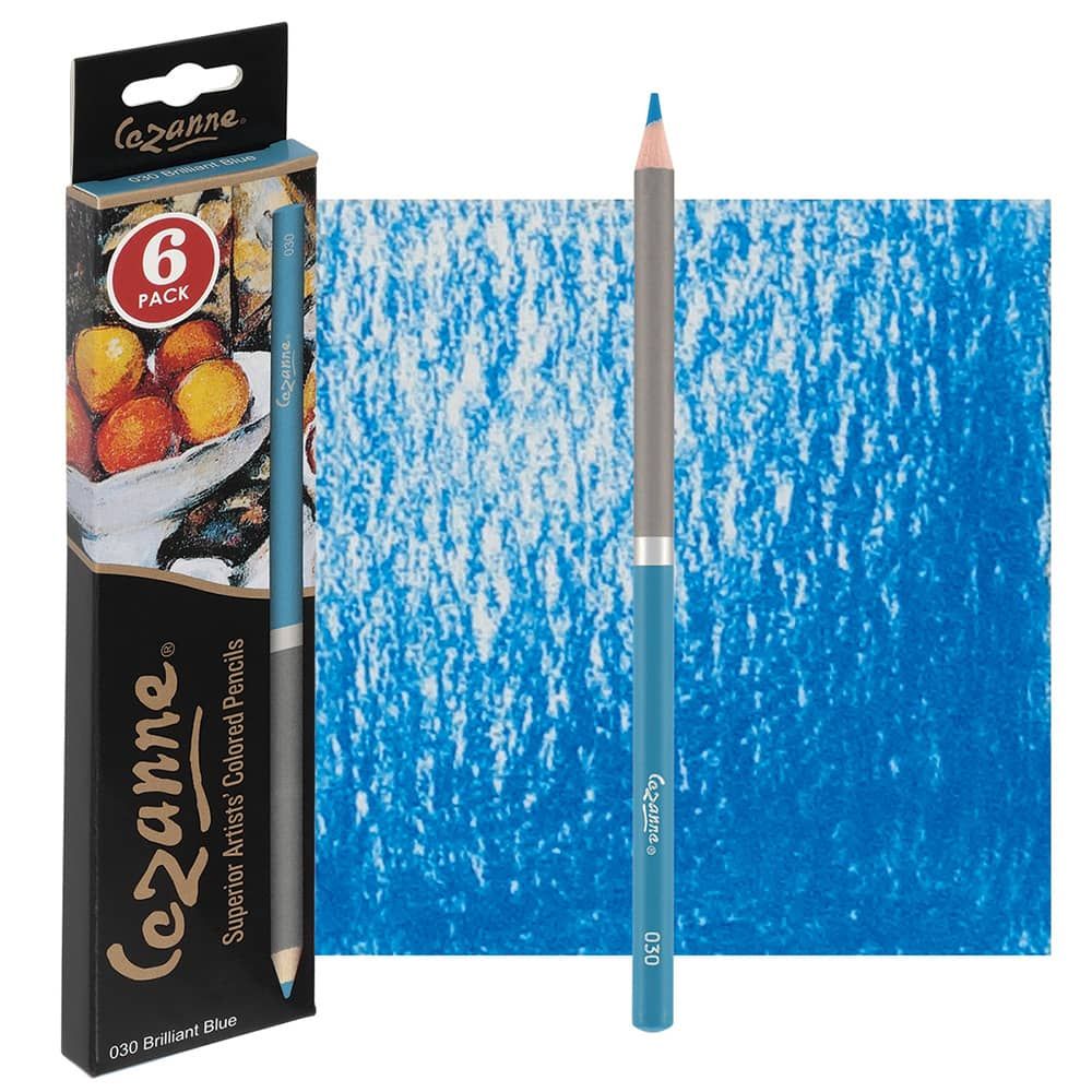 Cezanne Colored Pencils Brilliant Blue, Box of 6 (Creative Mark