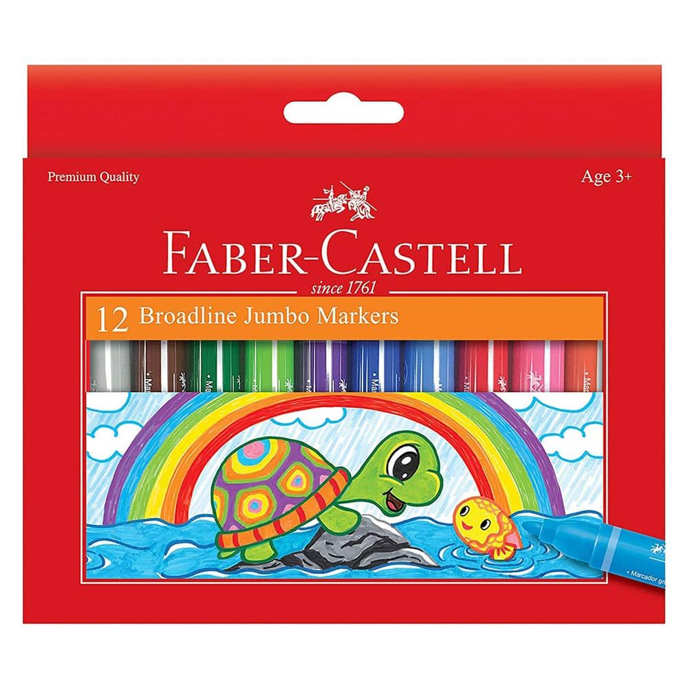 Faber-Castell Broadline Markers Set of 12 - Assorted Colors