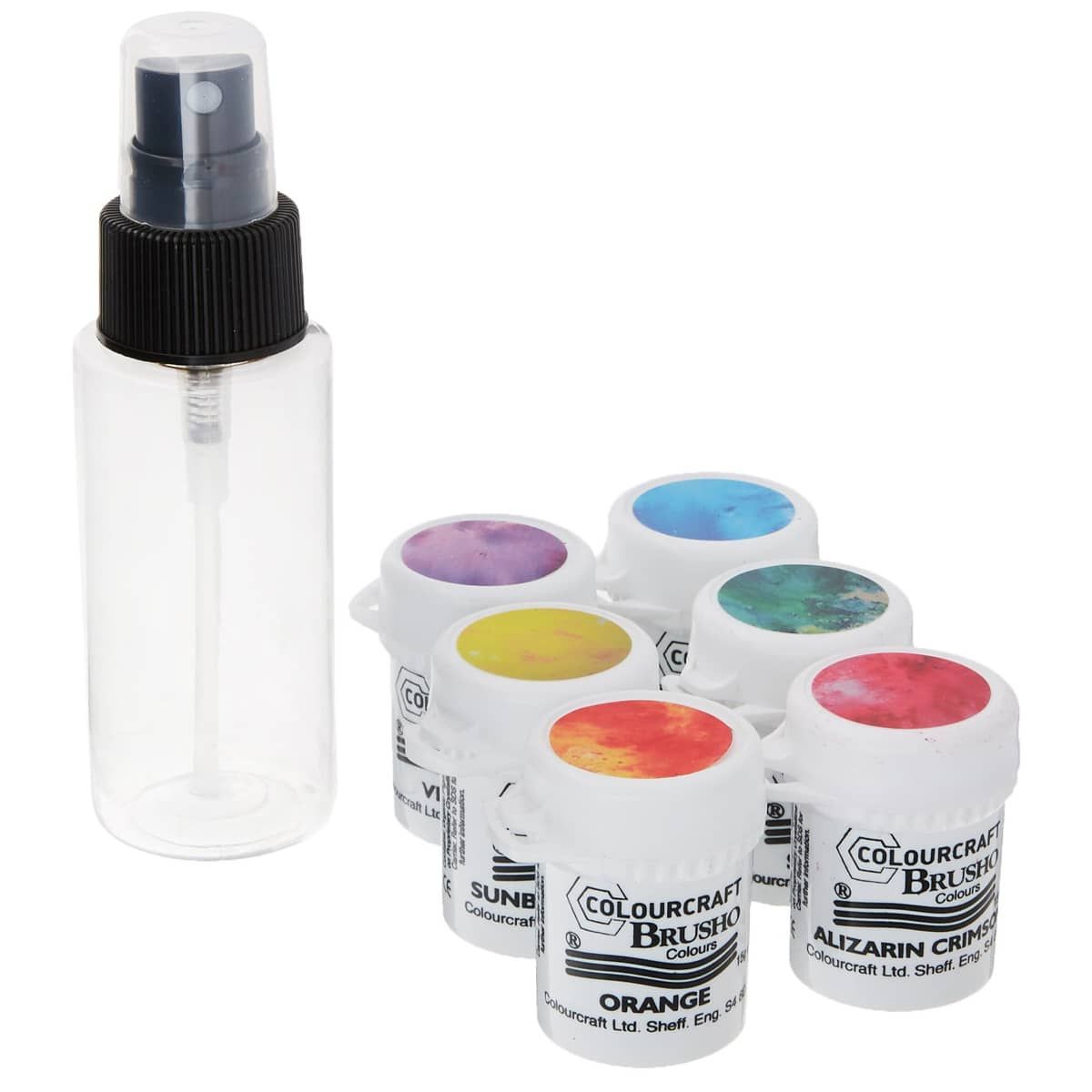 Brusho Crystal Watercolours Craft SpRitzer Set of 6, 15 grams