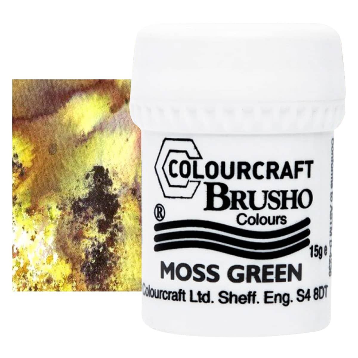 Colourcraft Brusho Crystal Colour 15g Olive Green