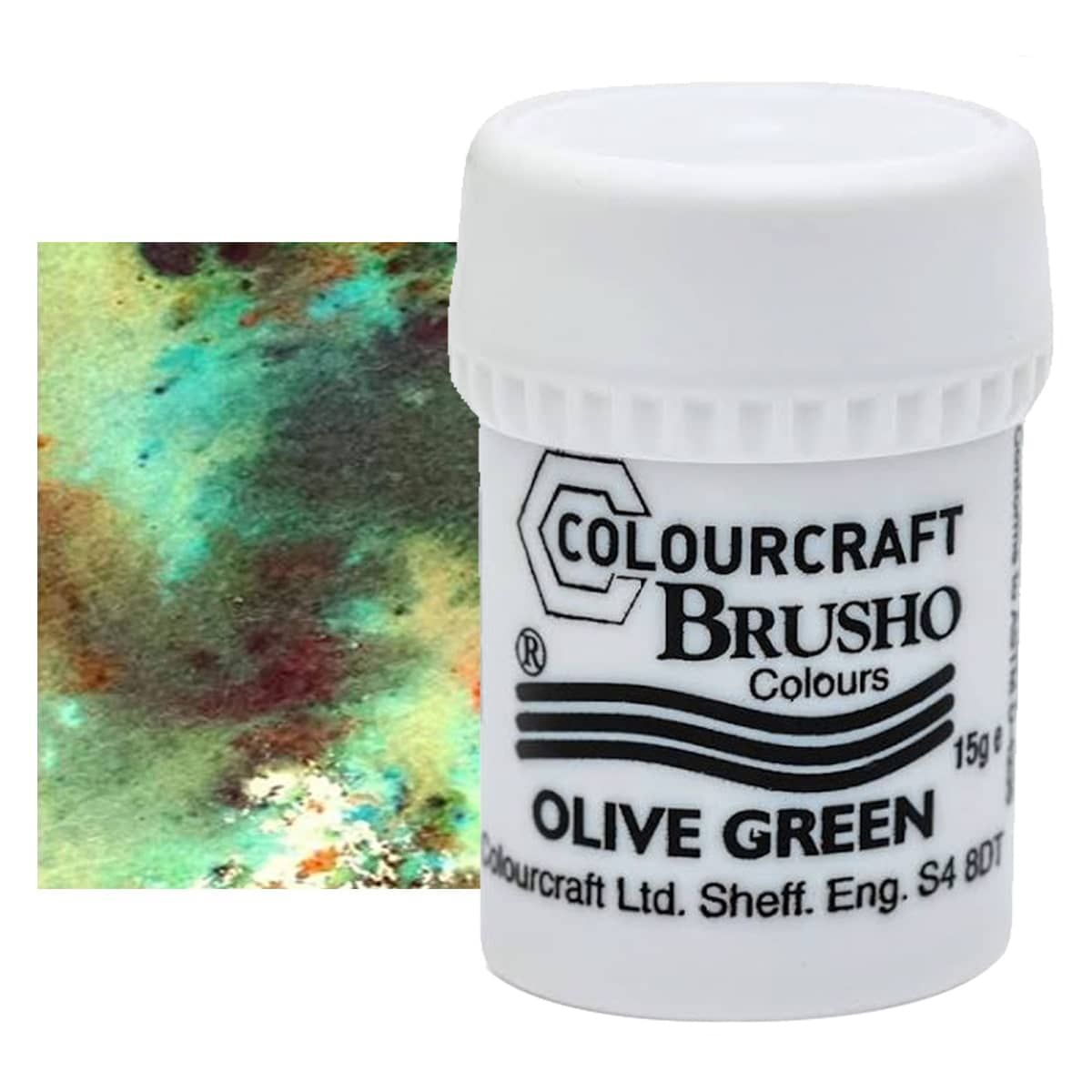 Brusho Crystal Colour, Olive Green, 15 grams