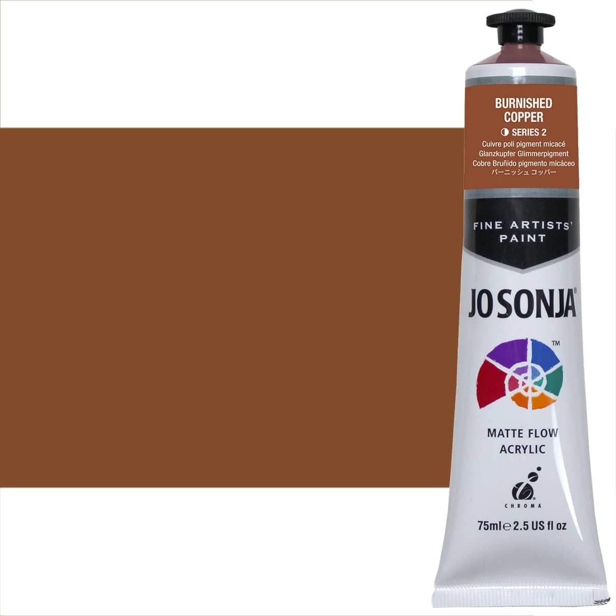 Jo Sonja Matte Acrylic Burnished Copper, 75ml Tube Jerry's Artarama