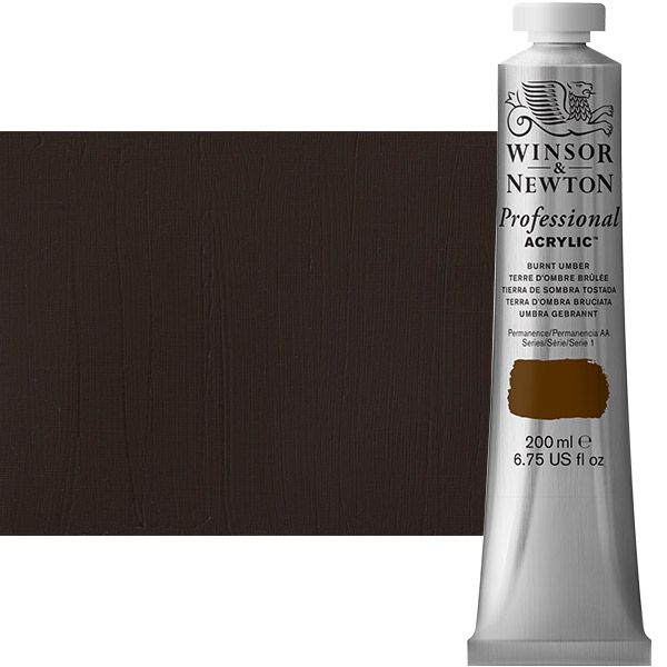 Winsor & Newton Professional Acrylic Burnt Umber 200 ml