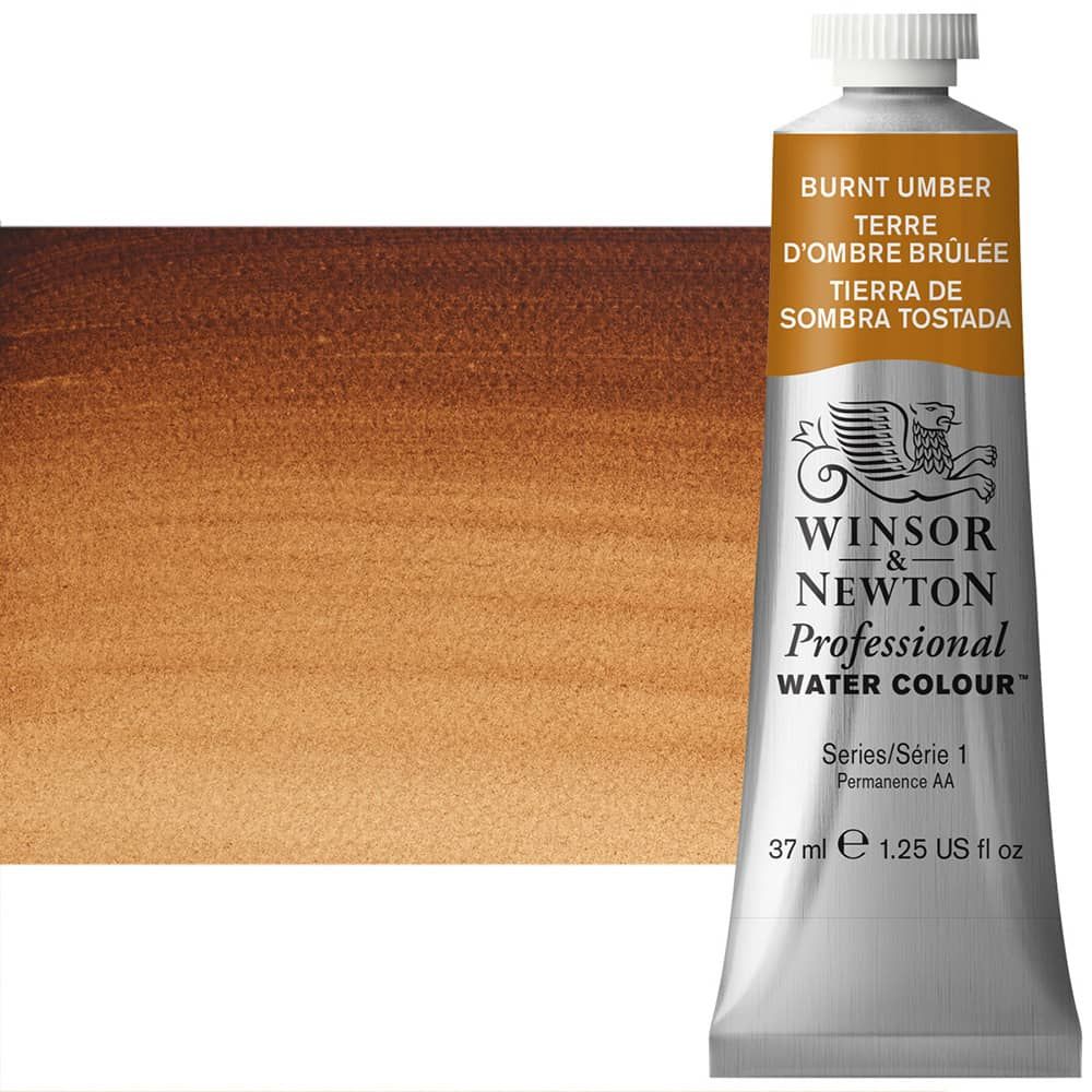 Winsor & Newton Professional Watercolor - Burnt Umber, 37ml Tube