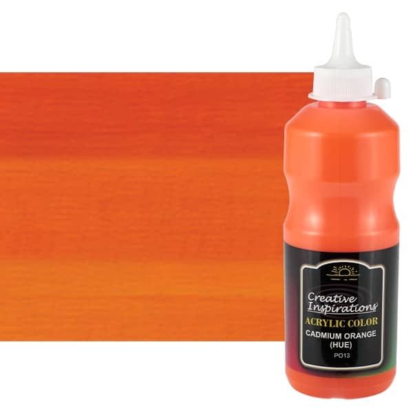Creative Inspirations Acrylic Paint, Cadmium Orange Hue 500ml Bottle