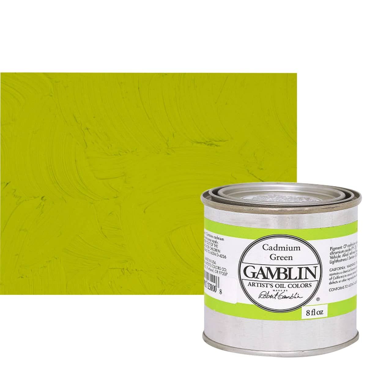Gamblin Artist&s Oil Color - Cadmium Green, 8 oz Can