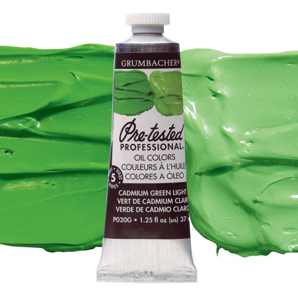 Grumbacher Pre-Tested Oil Paint 37 ml Tube - Cadmium Green Light