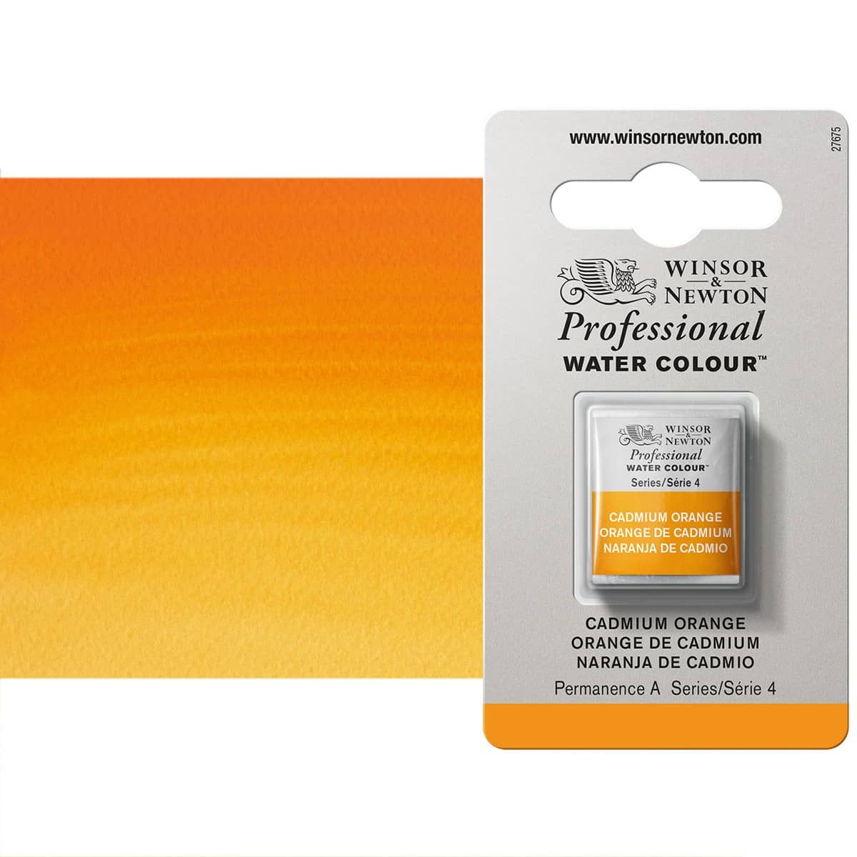 Winsor & Newton Professional Watercolor Half Pan Cadmium Orange