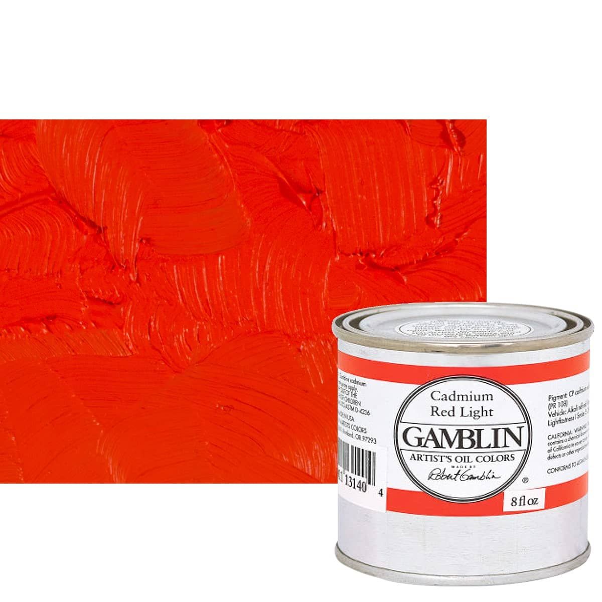 Gamblin Artists Oil - Cadmium Red Light, 8oz Can | Jerry's Artarama