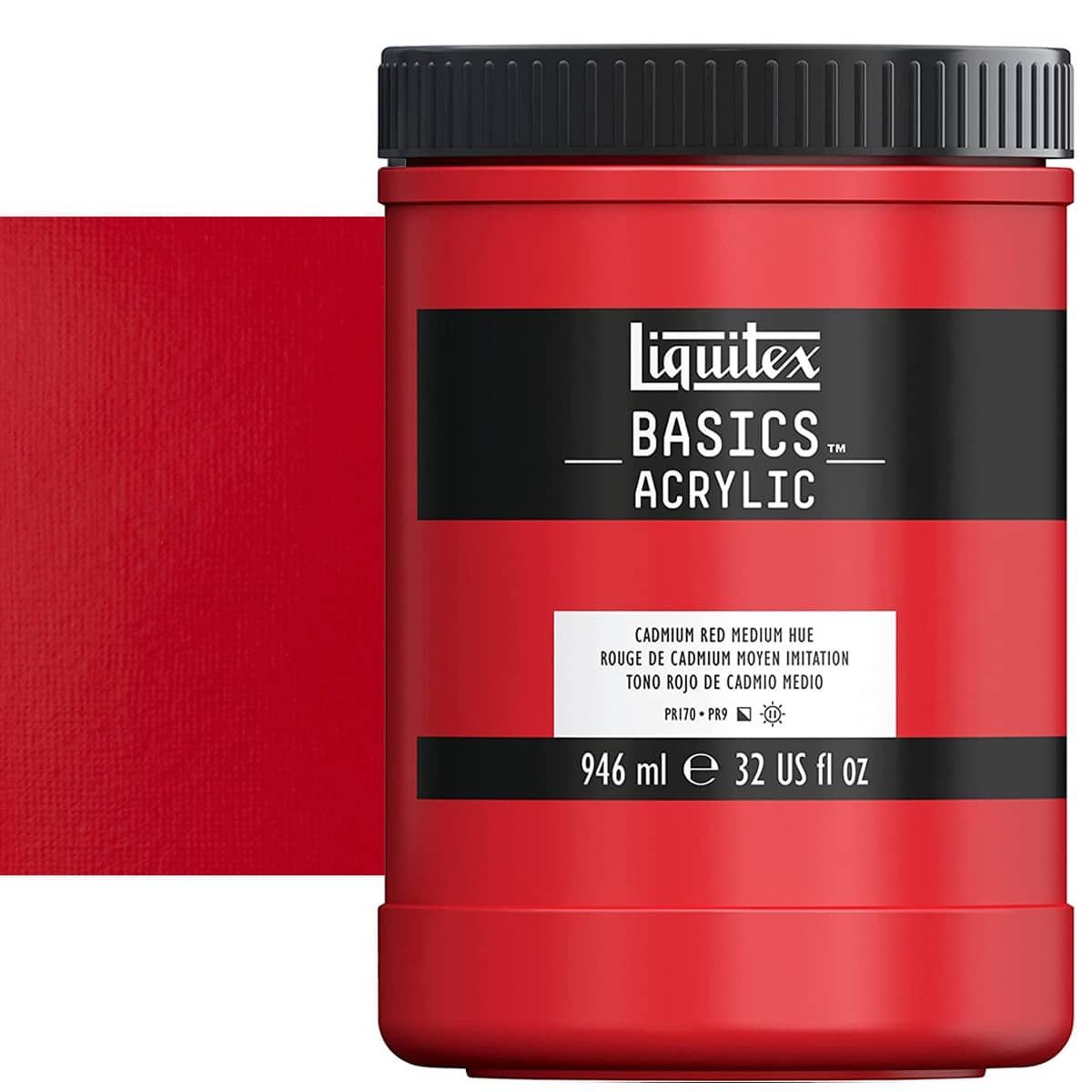 Liquitex Basics Acrylic Paint Cadmium Red Medium Hue, 32oz Jar Jerry's Artarama