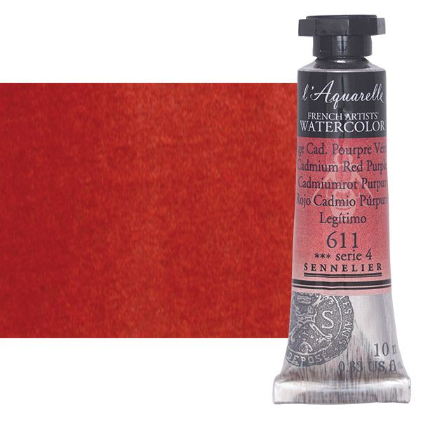 Sennelier l'Aquarelle Artists Watercolor - Cadmium Red Purple, 10ml ...