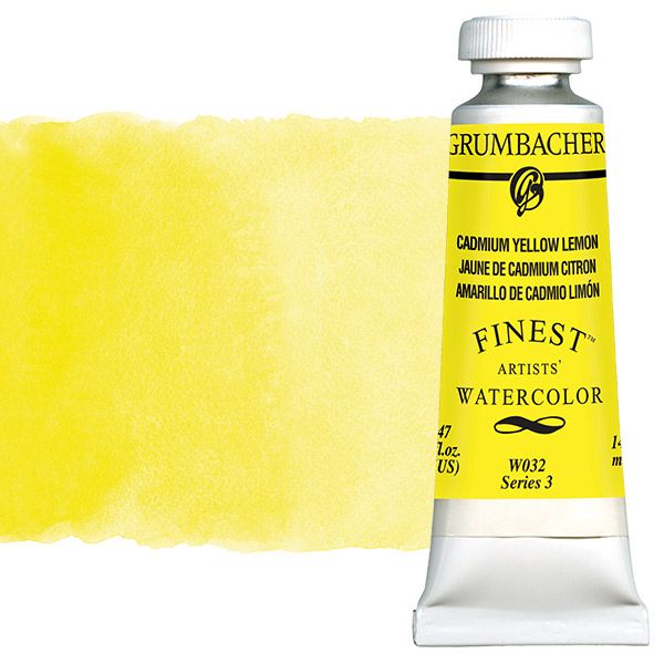 Grumbacher Finest Artists' Watercolor 14 ml Tube - Cadmium Yellow Lemon