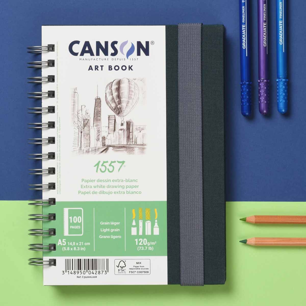 Canson 1557 Sketch Art Book 5.8"x8.3", 100 Pages
