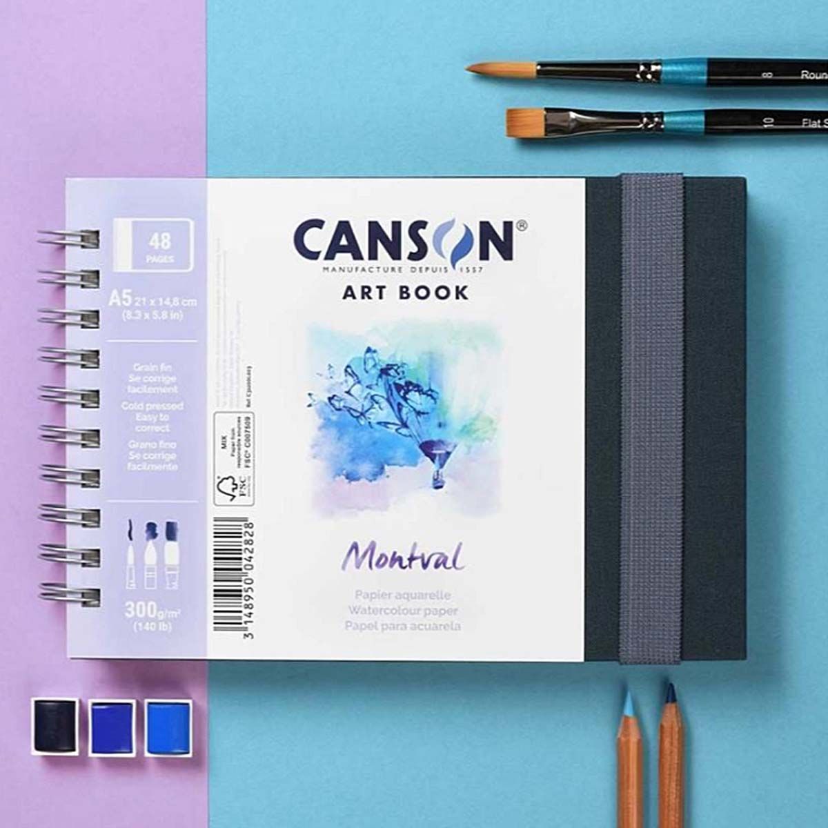 Canson Montval Watercolor Art Book 8.3"x5.8", 48 Pages Jerry's Artarama