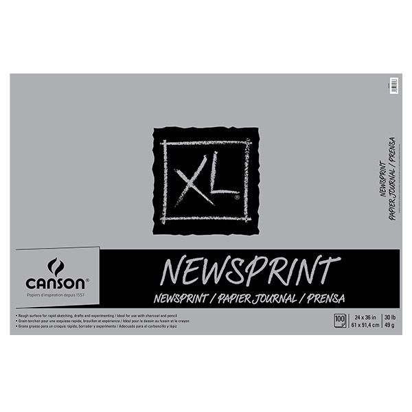 XL Rough Newsprint (100 Sheets - Tape Bound)	24X36 In