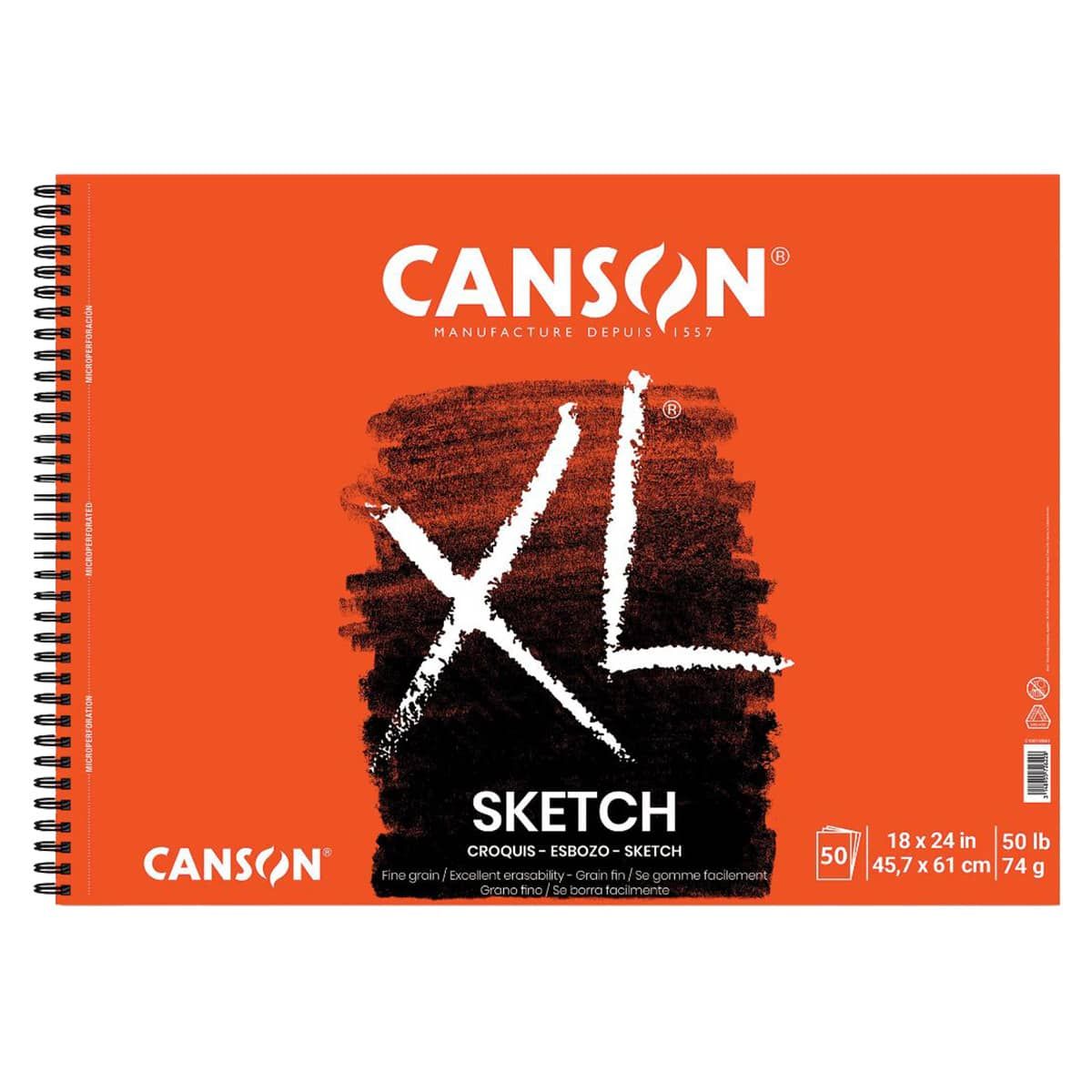 Canson XL Drawing Pads 18 x 24 30 Sheets Per Pad Pack Of 2 Pads