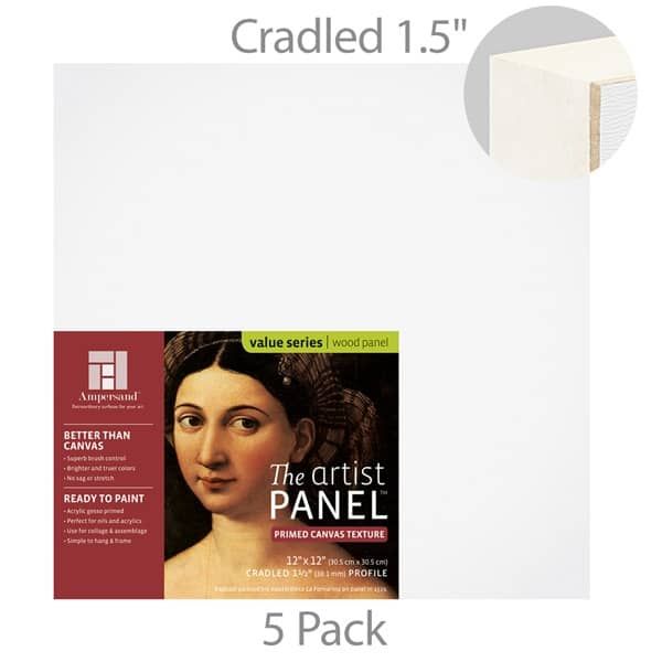 Ampersand Value Series Artist Cradled Panel 11/2" Deep, Canvas Finish