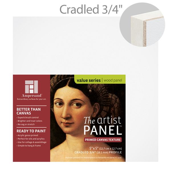 Ampersand Value Series Artist Cradled Panel 3/4" Deep, Canvas Finish 5