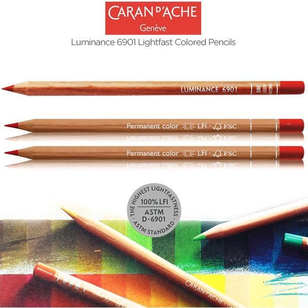  CREATIVE ART MATERIALS - Lápices de colores luminosos Caran  D'ache, juego de 20 unidades (6901.720) : Todo lo demás