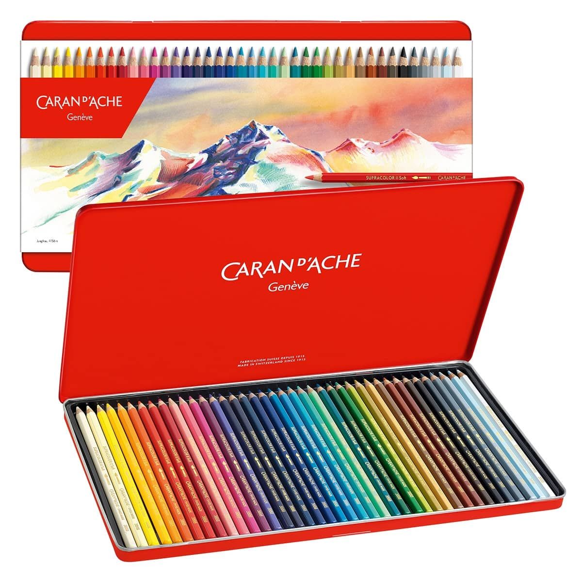 Tin Box Set of 40 Supracolor Soft Aquarelle Watercolor Pencils 