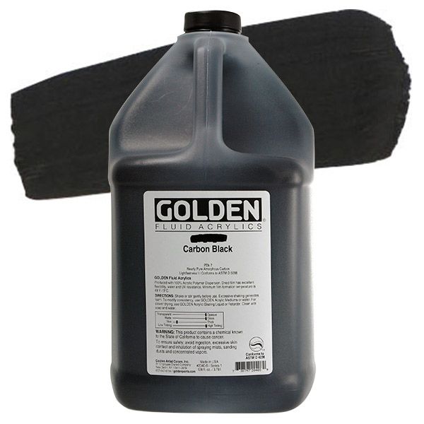 GOLDEN Fluid Acrylics Carbon Black 1 gallon Jerry's Artarama