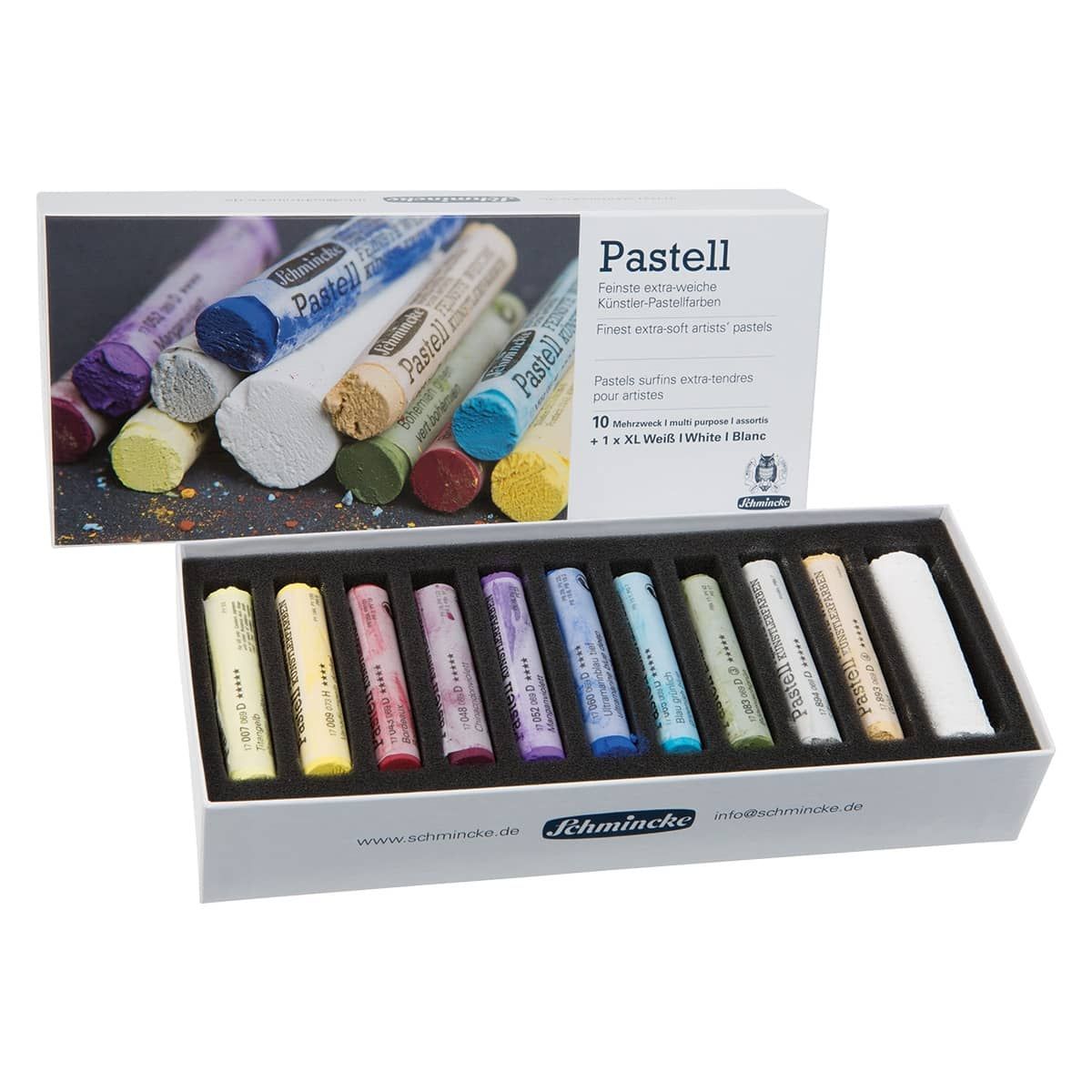 Schmincke Extra-Soft Pastels Cardboard Box Set of 10 + 1 White XL