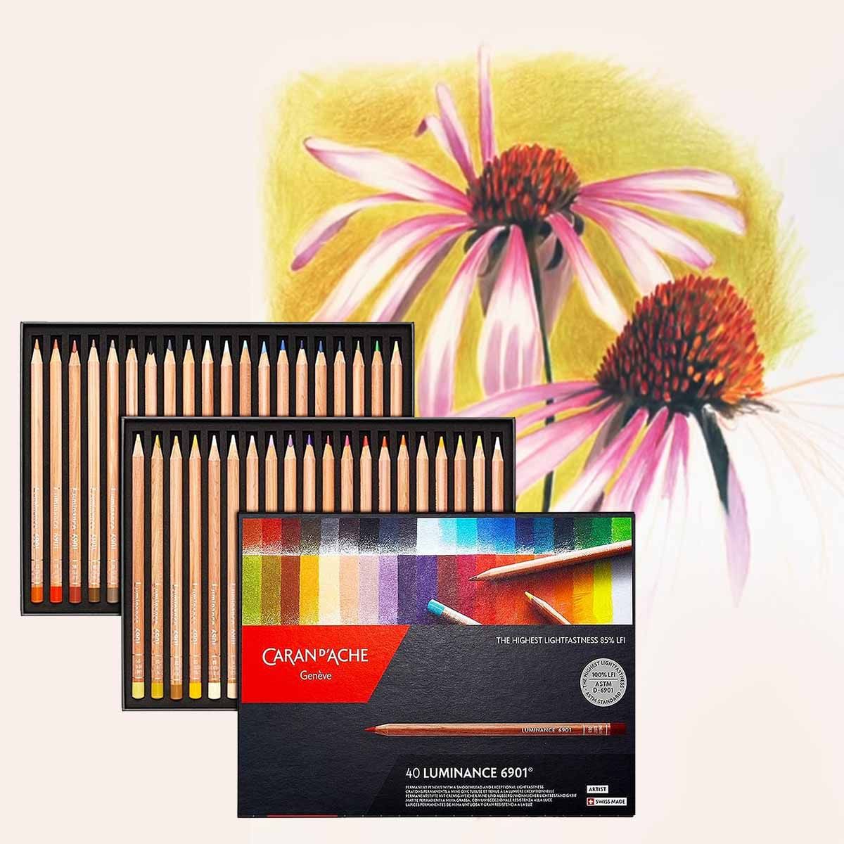 CARAN D'ACHE LUMINANCE 6901 40色セット Caran d'Ache, Luminance 6901, 40 Colors - Walmart.com
