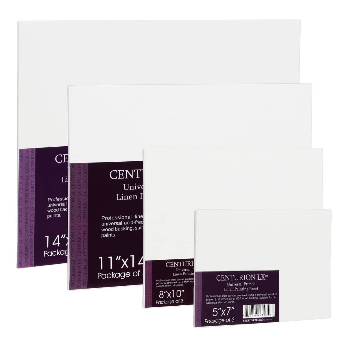 Centurion All-Media Primed Linen Panels 9x12 (Pack of 3)