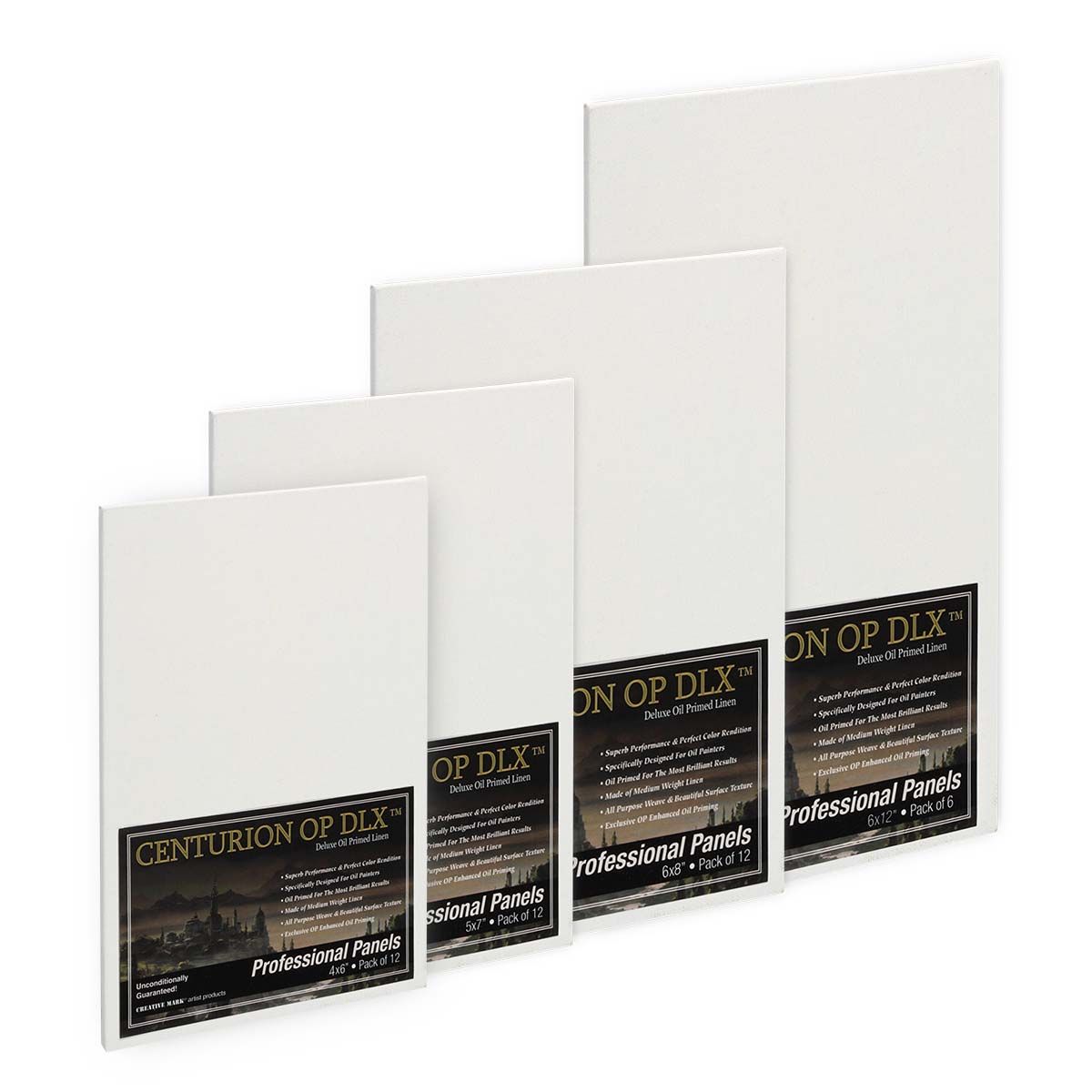 Centurion Universal Acrylic Primed Linen Panels -4x4Canvases for Painting  - 3 pack of Canvases for Oils, Acrylics, Water-Mixable Oils, and More