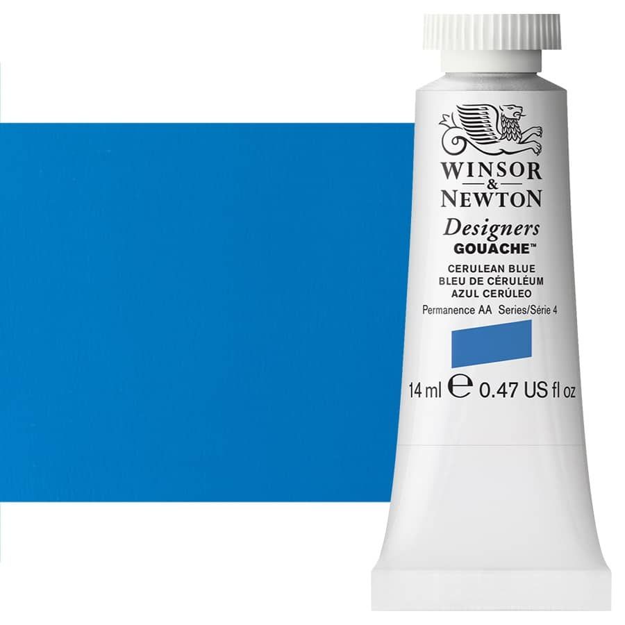 Winsor And Newton Designers Gouache 14ml Tube Cerulean Blue Jerrys