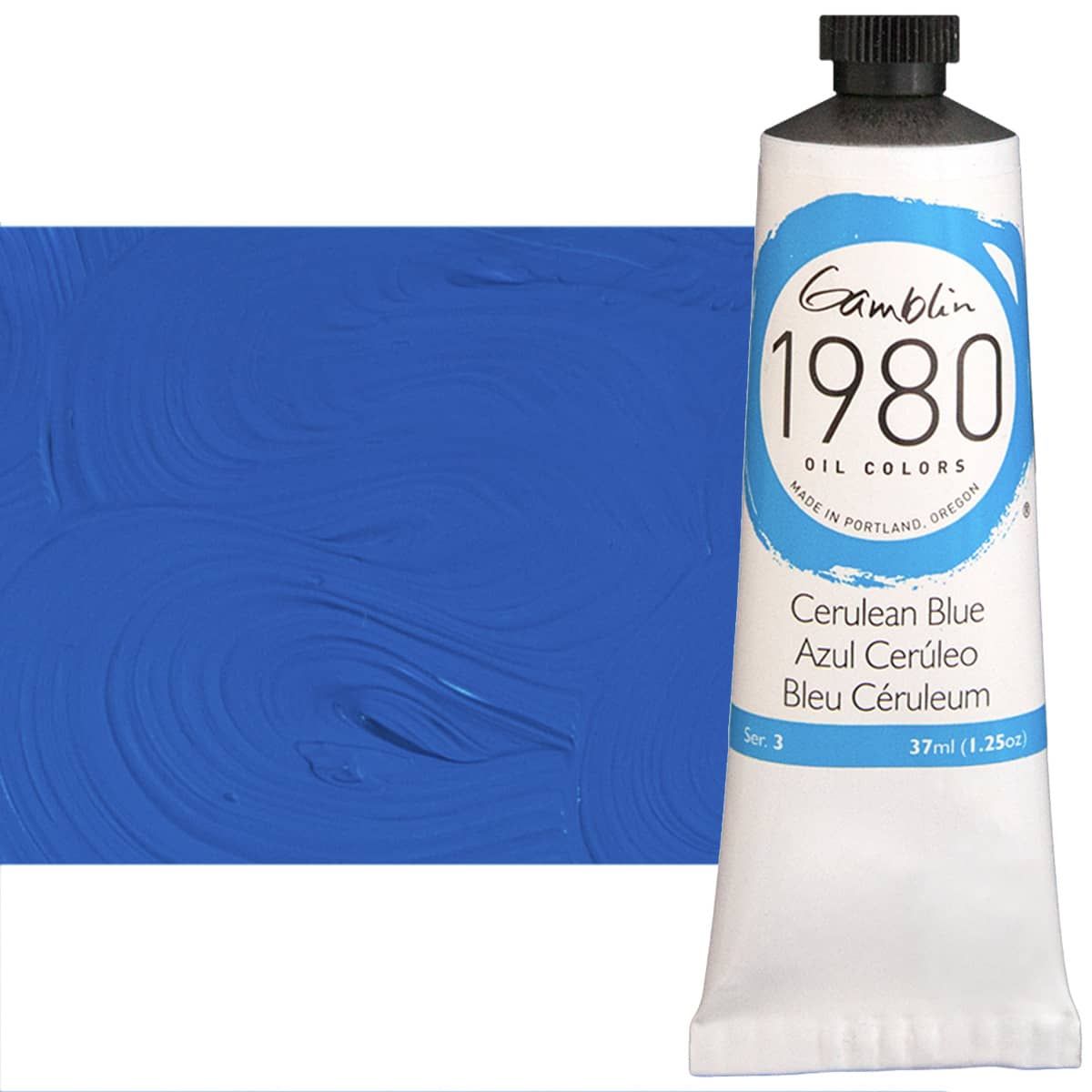 Gamblin 1980 Oil Colors - Cerulean Blue, 37ml Tube