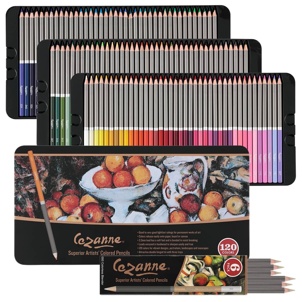 Cezanne Colored Pencil Set of 120 plus 6 Colorless Blenders Jerry's