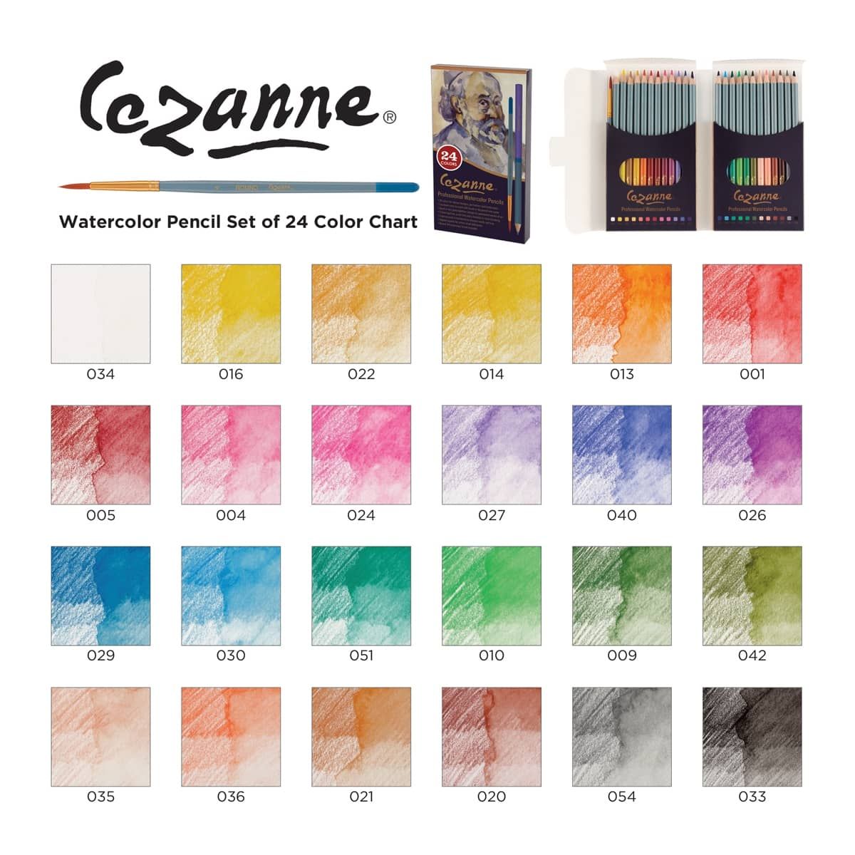Cezanne Watercolor Pencil Color Chart
