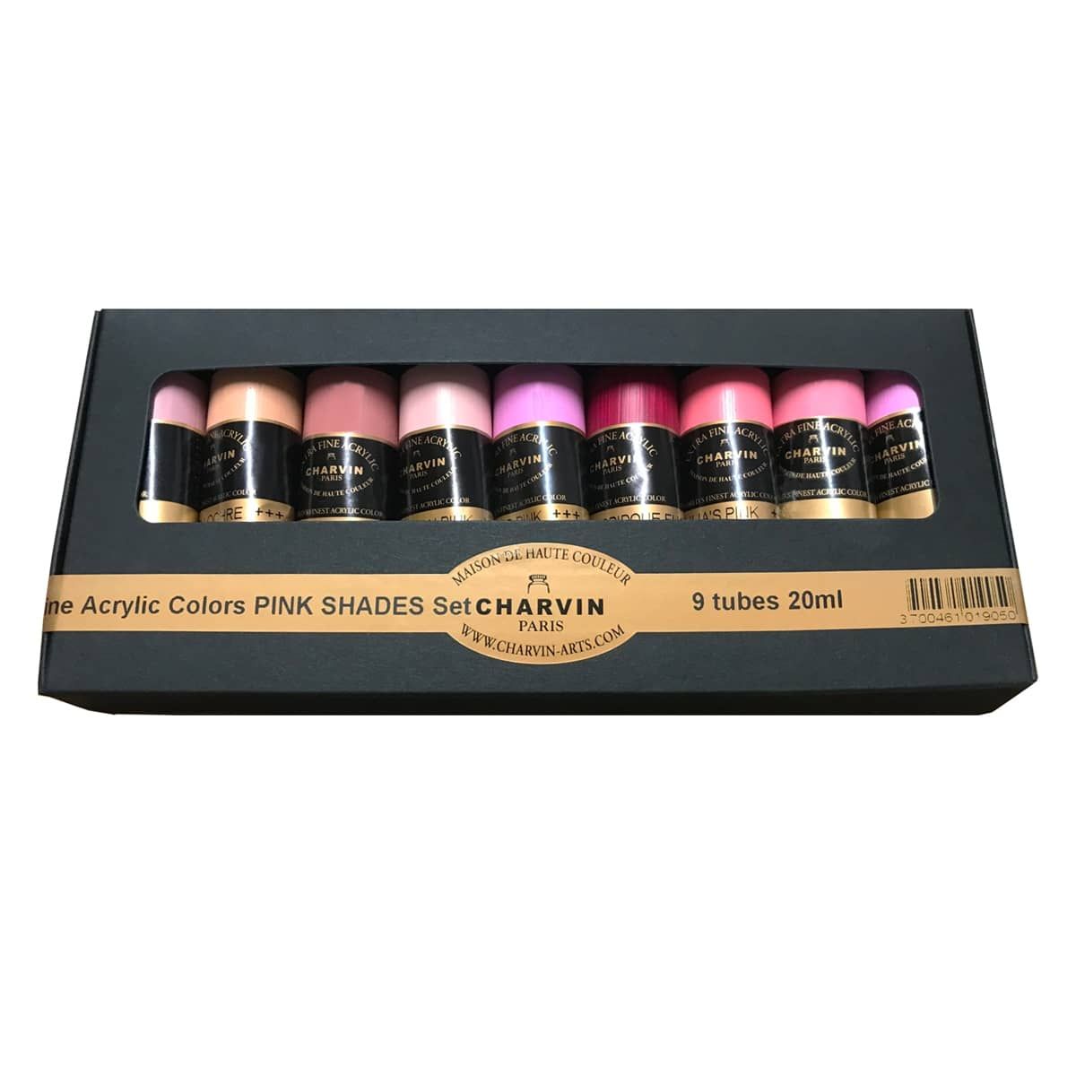 Charvin Extra Fine Acrylic Bonjour Set of 9 20ml Pink Shades 