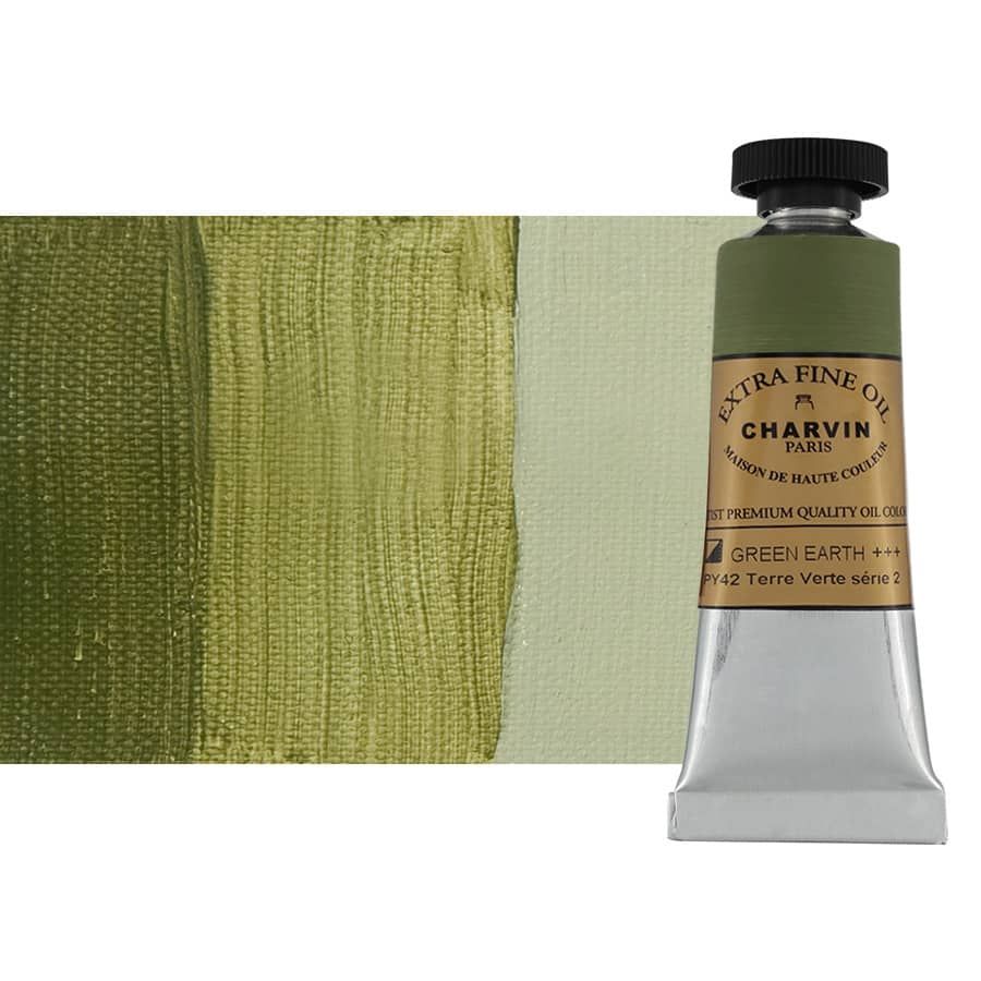 Charvin Oil Green Earth ExtraFine 20ml Paint Jerry's Artarama