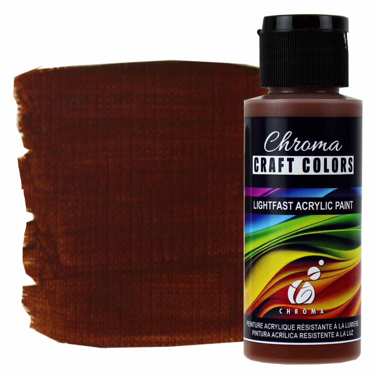 Chroma Acrylic Craft Paint - Root Beer, 2oz Bottle