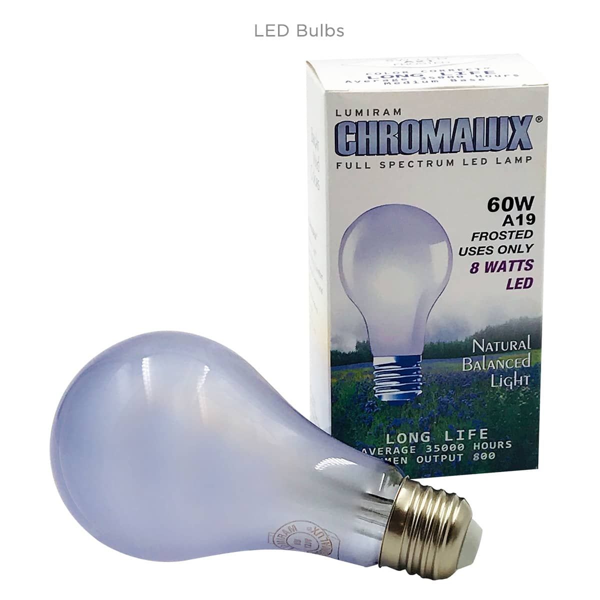 Chromalux LED A19 Reflector 8W Frosted Bulb