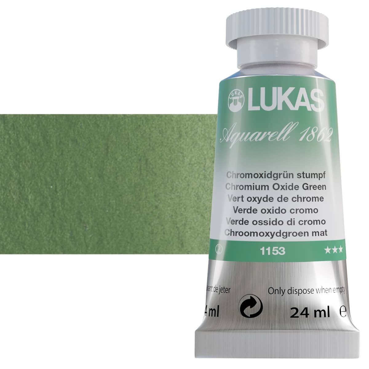 LUKAS Aquarell 1862 Watercolor 24ml Tube - Chromium Oxide Green