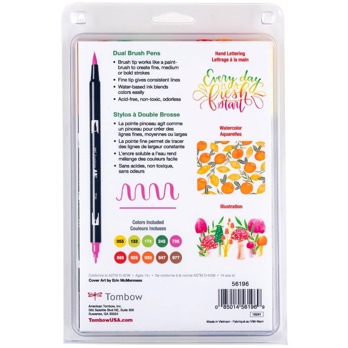 Dual Brush Pen Art Markers 10-Pack, Citrus, Brush Markers