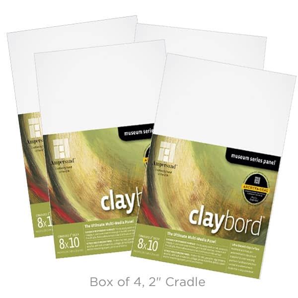 Ampersand Claybord Panel 2" Cradle 8" x 10" (Box of 4) Jerry's Artarama