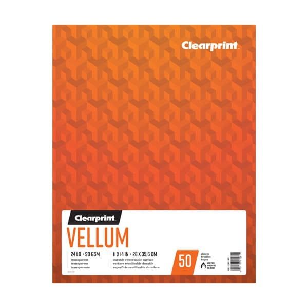 Clearprint Vellum Fold-Over Pad 11x14in 24lb 50 Sheets