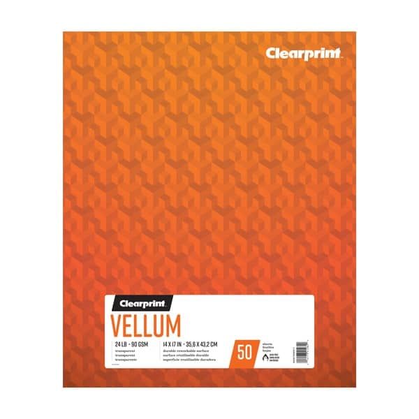 Clearprint Vellum Fold-Over Pad 14x17in 24lb 50 Sheets