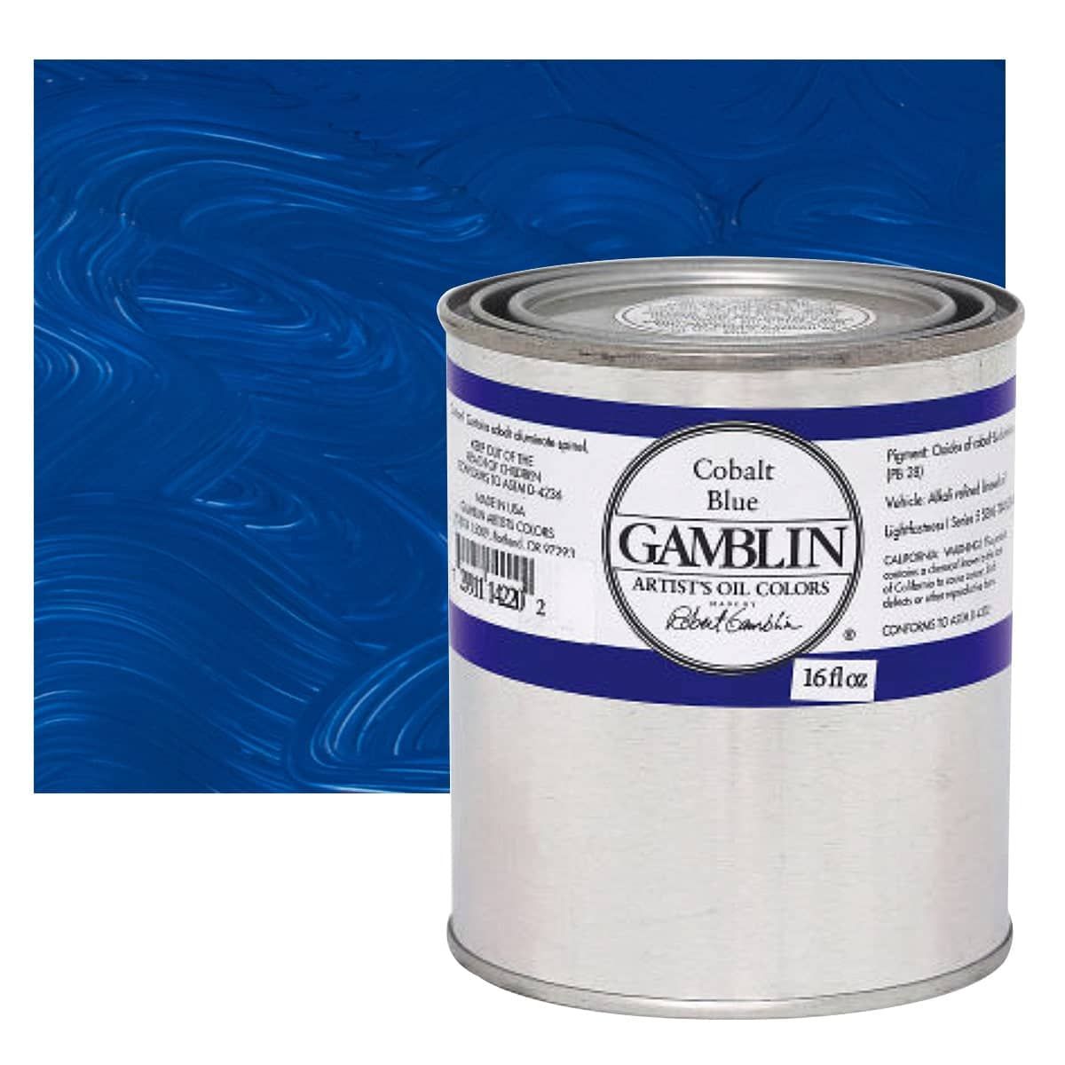 Gamblin Artists Oil - Cobalt Blue, 16oz Can | Jerry's Artarama
