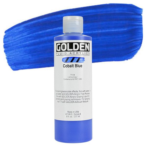 GOLDEN Fluid Acrylics Cobalt Blue 8 oz Jerry's Artarama