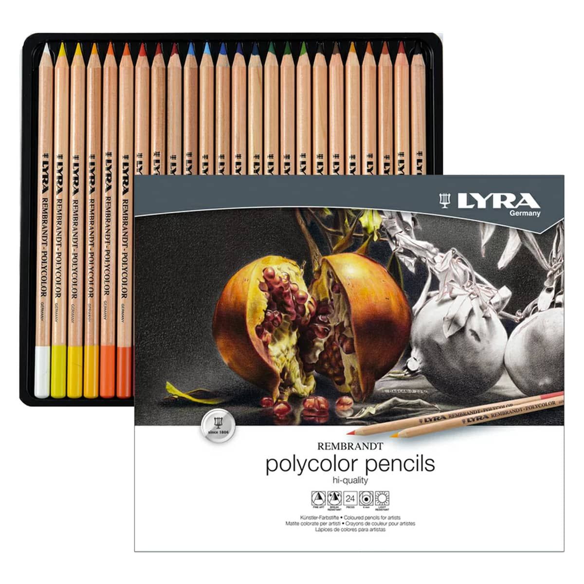 LYRA Rembrandt Polycolor Pencils Set of 12 Assorted Colors for