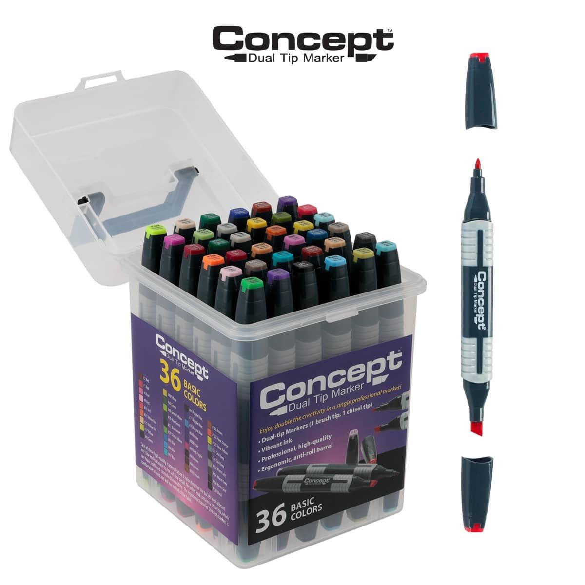 Alcohol-Based Markers Set, Double Tipped Fine&Chisel Art Marker